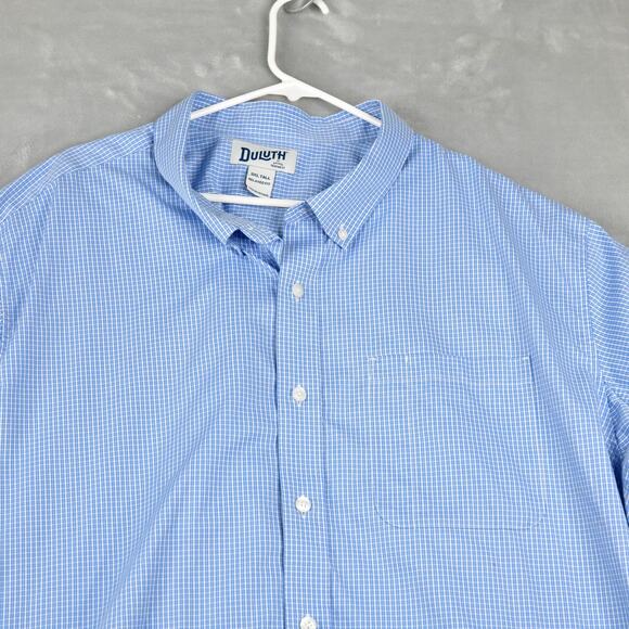 Duluth Shirt Mens 3XLT Blue Check Button Down Long Sleeve - Picture 4 of 8